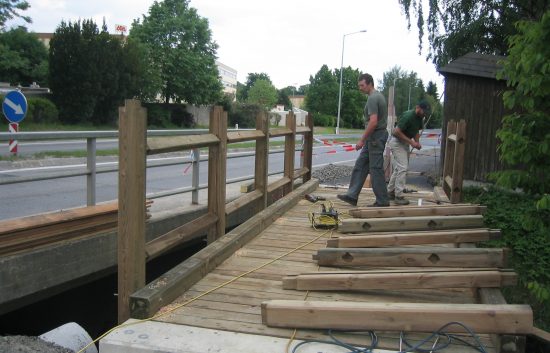 Fußgänger- und Radwegbrücke mit Holzgeländer System Weiz (6)