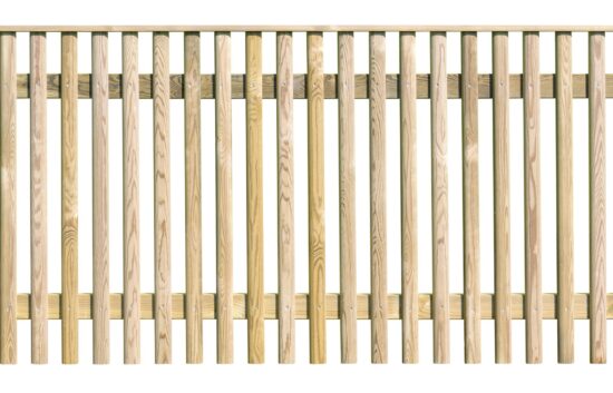 Zaun Trondheim mit halbrunden 20x50 mm Latten und abgerundeter Abdecklatte